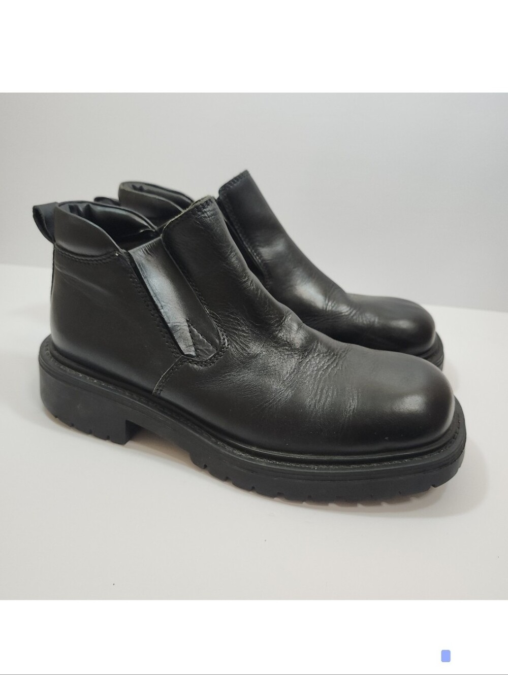 GBX Chukka Chelsea Pull on Black Leather Chunky Lug Sole 3.75" Shaft 41 Men 8.5